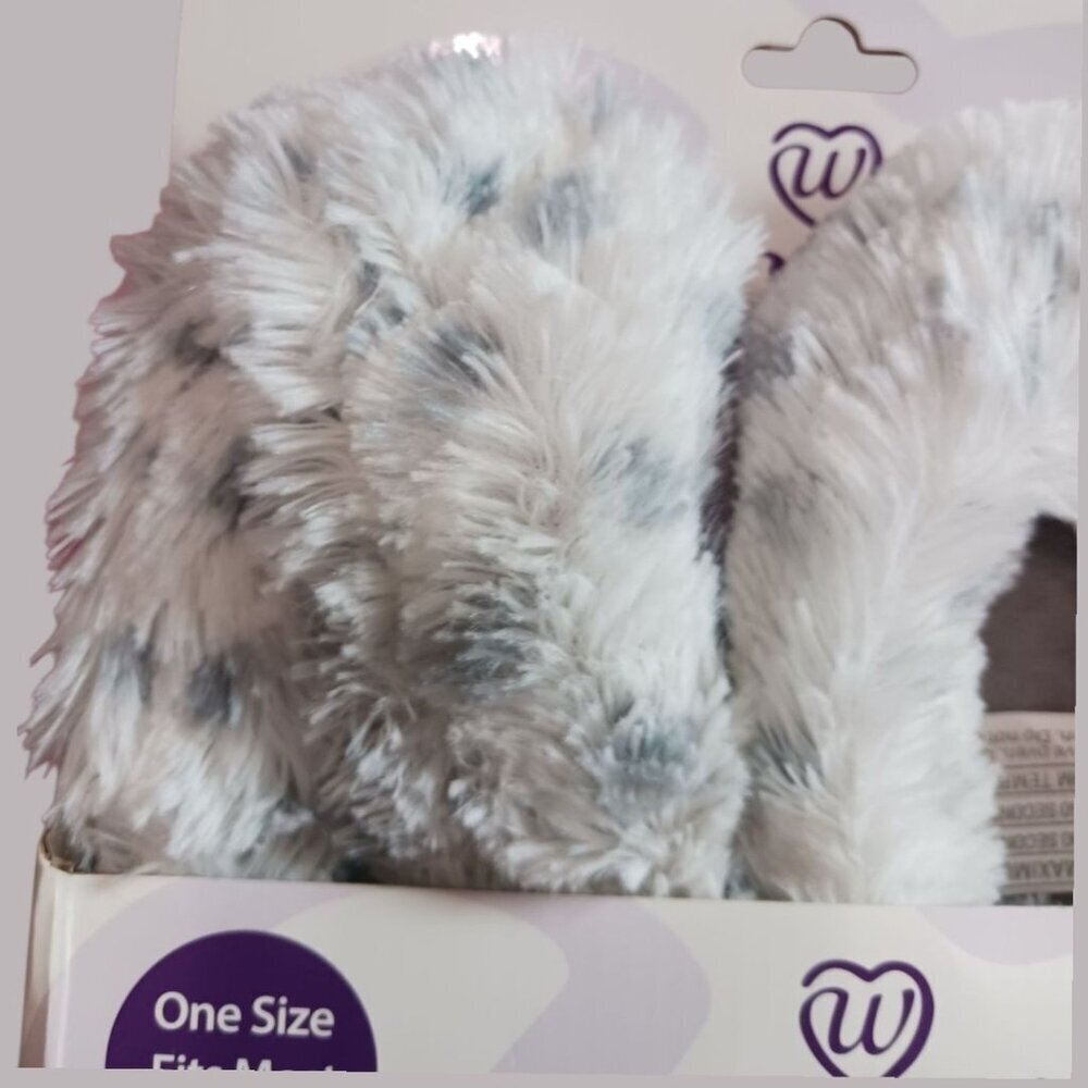 Warmies Microwavable Snowy Slippers Lavender Scented Relaxing Wth/Gray OS 6-10 - Picture 4 of 7